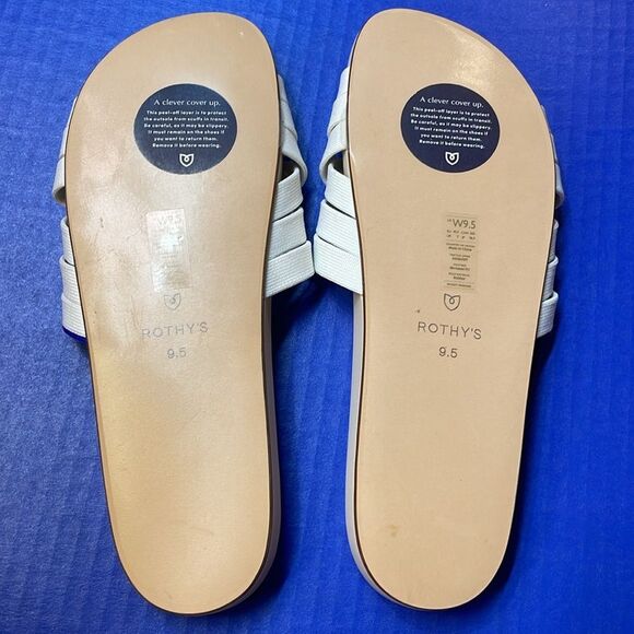 Rothy’s Cream Color Woven Slide Sandals Women’s Sz 9.5 - Picture 5 of 6